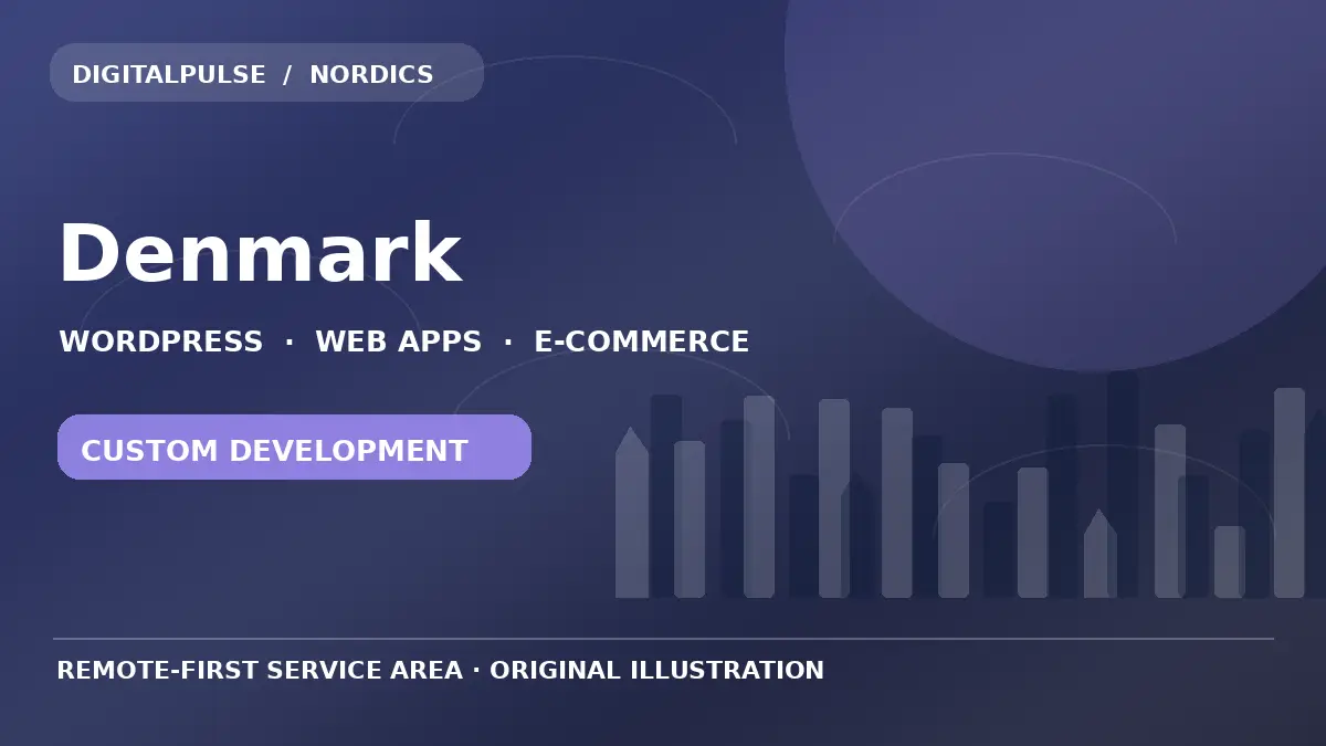 Original illustrated city and digital development artwork for Denmark