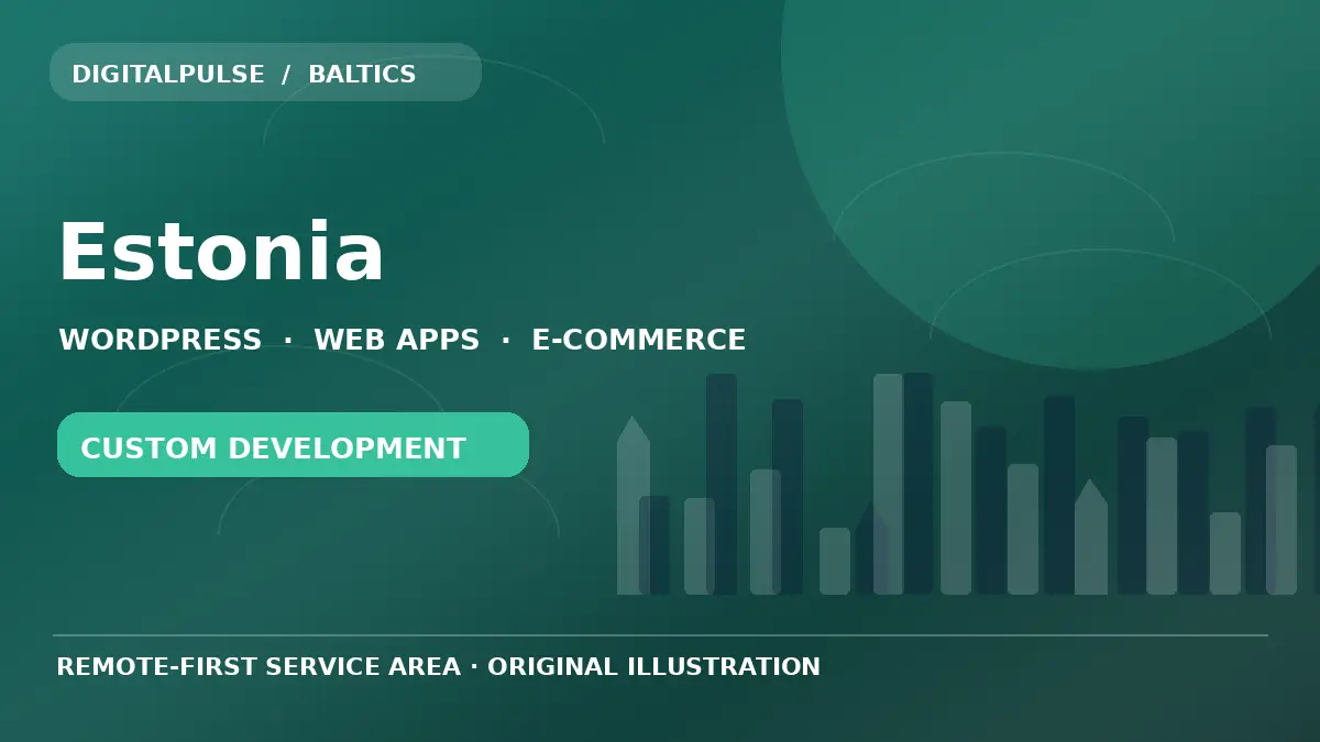 Original illustrated city and digital development artwork for Estonia