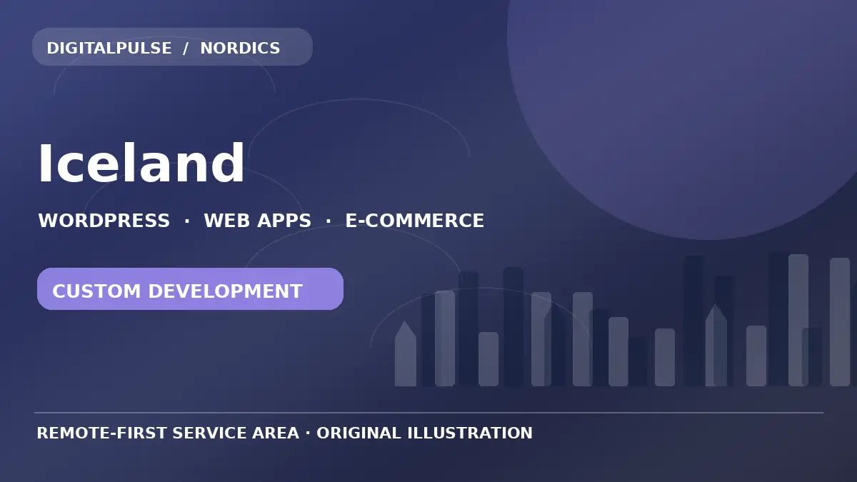 Original illustrated city and digital development artwork for Iceland