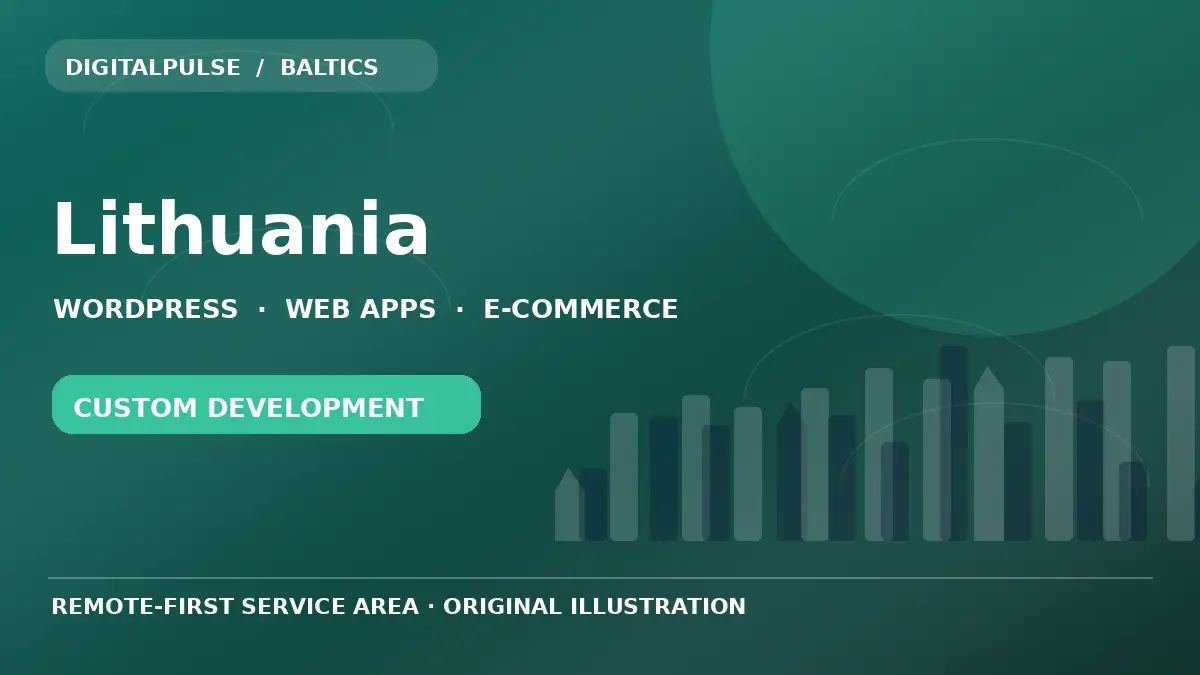 Original illustrated city and digital development artwork for Lithuania
