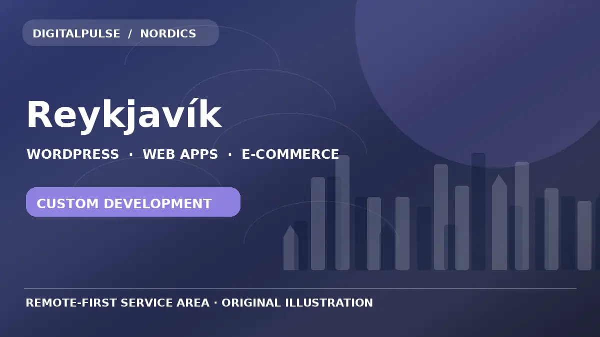 Original illustrated city and digital development artwork for Reykjavík