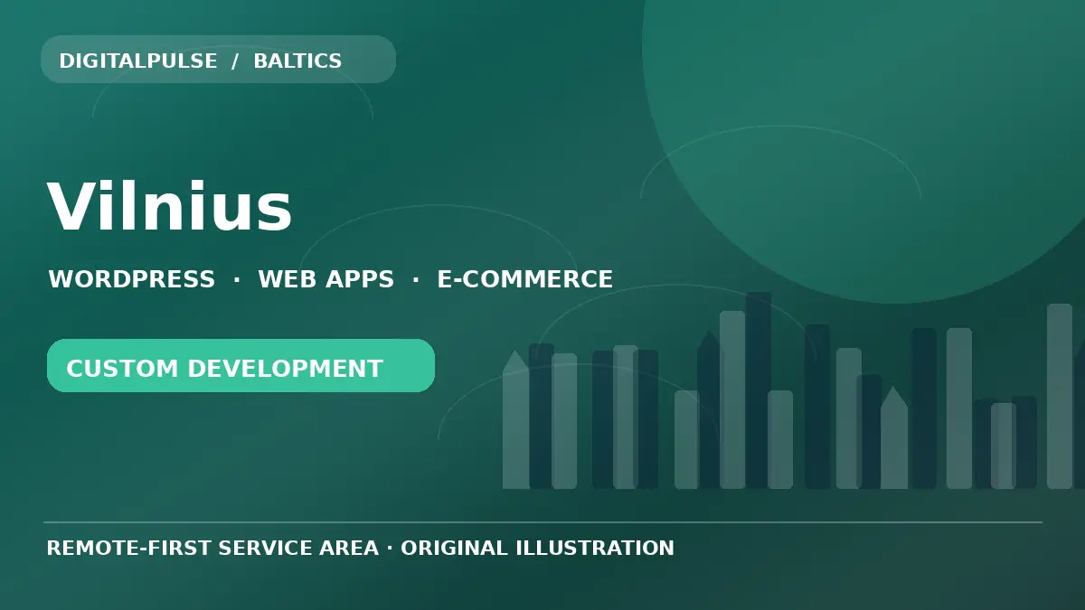 Original illustrated city and digital development artwork for Vilnius