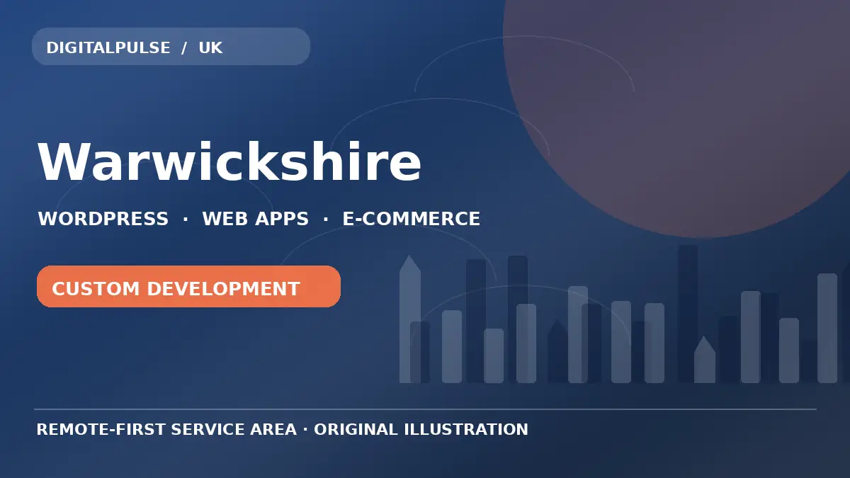 Original illustrated city and digital development artwork for Warwickshire